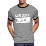 Mir Doch Egal - Männer Kontrast-T-Shirt - Grau meliert/Schwarz