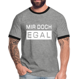 Mir Doch Egal - Männer Kontrast-T-Shirt - Grau meliert/Schwarz