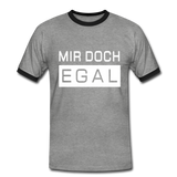 Mir Doch Egal - Männer Kontrast-T-Shirt - Grau meliert/Schwarz