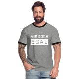 Mir Doch Egal - Männer Kontrast-T-Shirt - Grau meliert/Schwarz