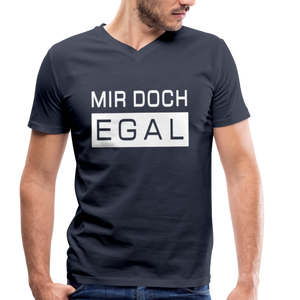 Mir Doch Egal - Männer Bio-T-Shirt mit V-Ausschnitt von Stanley & Stella - Anthrazit