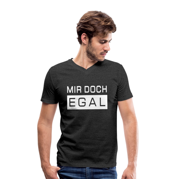 Mir Doch Egal - Männer Bio-T-Shirt mit V-Ausschnitt von Stanley & Stella - Anthrazit