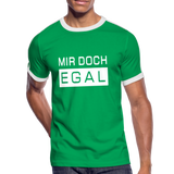 Mir Doch Egal - Männer Retro-T-Shirt - Kelly Green/Weiß