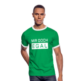 Mir Doch Egal - Männer Retro-T-Shirt - Kelly Green/Weiß