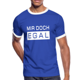 Mir Doch Egal - Männer Retro-T-Shirt - Royal/Weiß