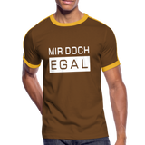 Mir Doch Egal - Männer Retro-T-Shirt - Chocolate/Sun