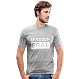 Mir Doch Egal - Männer Slim Fit T-Shirt - Grau meliert