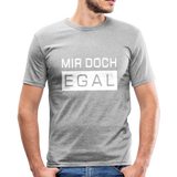 Mir Doch Egal - Männer Slim Fit T-Shirt - Grau meliert