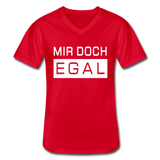 Mir Doch Egal - Klassisches Männer-T-Shirt mit V-Ausschnitt - Rot