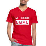 Mir Doch Egal - Klassisches Männer-T-Shirt mit V-Ausschnitt - Rot