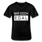 Mir Doch Egal - Klassisches Männer-T-Shirt mit V-Ausschnitt - Schwarz