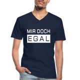 Mir Doch Egal - Klassisches Männer-T-Shirt mit V-Ausschnitt - Navy