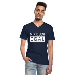 Mir Doch Egal - Klassisches Männer-T-Shirt mit V-Ausschnitt - Schwarz