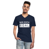 Mir Doch Egal - Klassisches Männer-T-Shirt mit V-Ausschnitt - Navy