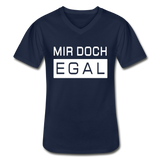 Mir Doch Egal - Klassisches Männer-T-Shirt mit V-Ausschnitt - Navy