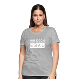 Mir Doch Egal - Frauen Premium T-Shirt - Grau meliert