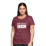 Mir Doch Egal - Frauen Premium T-Shirt - Bordeauxrot meliert