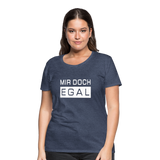 Mir Doch Egal - Frauen Premium T-Shirt - Blau meliert