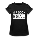 Mir Doch Egal - Frauen Oversize T-Shirt - Schwarz