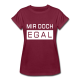 Mir Doch Egal - Frauen Oversize T-Shirt - Bordeaux