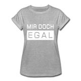 Mir Doch Egal - Frauen Oversize T-Shirt - Grau meliert