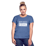 Mir Doch Egal - Frauen Oversize T-Shirt - Denim meliert