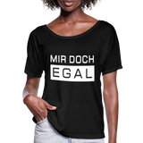 Mir doch Egal - Frauen T-Shirt mit Fledermausärmeln von Bella + Canvas - Schwarz