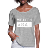 Mir doch Egal - Frauen T-Shirt mit Fledermausärmeln von Bella + Canvas - Grau meliert