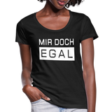 Mir Doch Egal - Frauen T-Shirt mit U-Ausschnitt - Schwarz