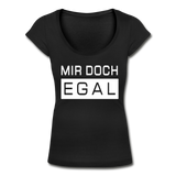 Mir Doch Egal - Frauen T-Shirt mit U-Ausschnitt - Schwarz