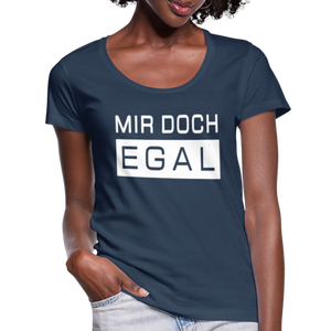 Mir Doch Egal - Frauen T-Shirt mit U-Ausschnitt - Schwarz