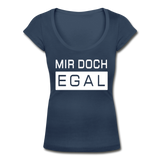 Mir Doch Egal - Frauen T-Shirt mit U-Ausschnitt - Navy