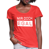 Mir Doch Egal - Frauen T-Shirt mit U-Ausschnitt - Koralle