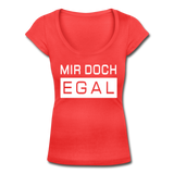 Mir Doch Egal - Frauen T-Shirt mit U-Ausschnitt - Koralle