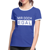 Mir Doch Egal - Frauen Kontrast-T-Shirt - Blau/Weiß