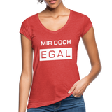 Mir Doch Egal - Frauen Vintage T-Shirt - Rot meliert