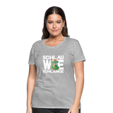 Schlau wie Schlange - Frauen Premium T-Shirt - Grau meliert