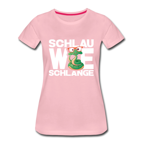 Schlau wie Schlange - Frauen Premium T-Shirt - Hellrosa