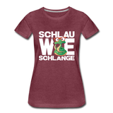 Schlau wie Schlange - Frauen Premium T-Shirt - Bordeauxrot meliert