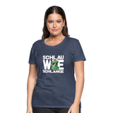 Schlau wie Schlange - Frauen Premium T-Shirt - Blau meliert