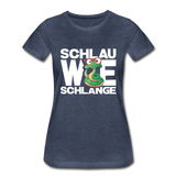 Schlau wie Schlange - Frauen Premium T-Shirt - Blau meliert