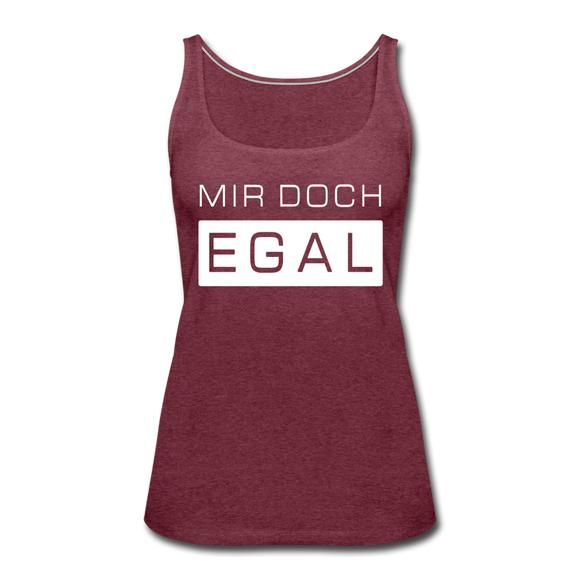 Mir Doch Egal - Frauen Premium Tank Top - Bordeauxrot meliert