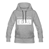 Mir Doch Egal - Frauen Premium Hoodie - Grau meliert