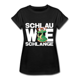 Schlau wie Schlange - Frauen Oversize T-Shirt - Schwarz