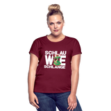 Schlau wie Schlange - Frauen Oversize T-Shirt - Bordeaux