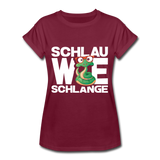 Schlau wie Schlange - Frauen Oversize T-Shirt - Bordeaux