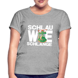 Schlau wie Schlange - Frauen Oversize T-Shirt - Grau meliert