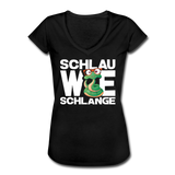 Schlau wie Schlange - Frauen Vintage T-Shirt - Schwarz