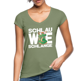 Schlau wie Schlange - Frauen Vintage T-Shirt - Oliv