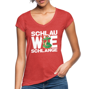 Schlau wie Schlange - Frauen Vintage T-Shirt - Oliv